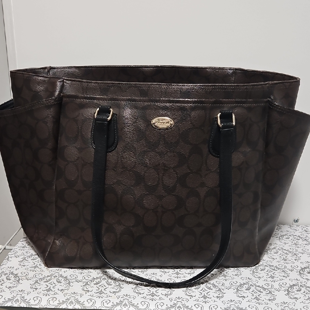 Coach Brown Signature Tote Bag